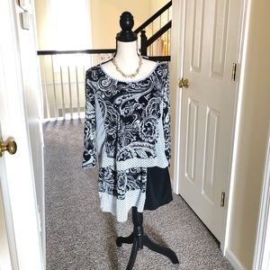 Style & Co. Black & white tunic